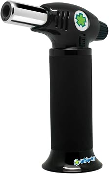 Whip-It! Ion Torch - All Black. Butane Torch Lighter, Refillable Cooking Torch with Adjustable Flame, Safety Lock for Soldering, Kitchen, Welding