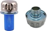 Bouchon de remplissage d'huile hydraulique et de carburant Bouchon de reniflard en métal pour réservoir (avec filtre, filetage BSP 1 po, acier inoxydable 304 (18/10))