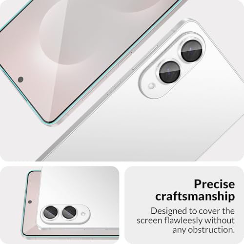 Image of FIRST MART Tempered Glass for Samsung Galaxy S25 Edge 5G with Silver Camera Ring Guard & Installation Kit | HD Clear Edge-to-Edge Screen Protector, Scratch Resistant, Case-Friendly | Pack of 1