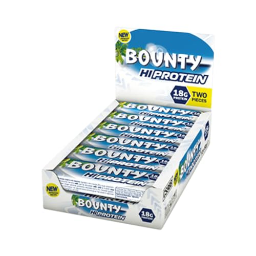 Bounty - Hi Protein Bars | 12 x 52g Pack, High Protein Energy Snack with Milk Chocolate and Coconut, 18g of Protein per bar