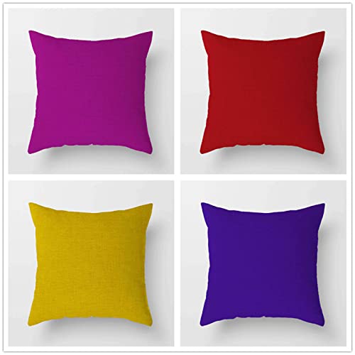 Housse de coussin 55x55cm en lin bleu violet pour canapé et lit - 2