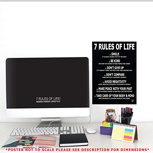7 Rules Of Life Motivational Poster – Printed On Premium Cardstock Paper – Sized 11.7 X 16.5 Inch #TOP2