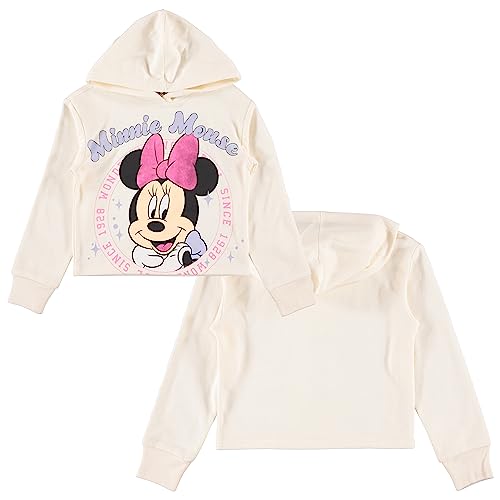 Minnie Mouse Girls Hoodie - Minnie Mouse Skimmer Pullover Hoodie- Sizes 4-16 Ivory #TOP2