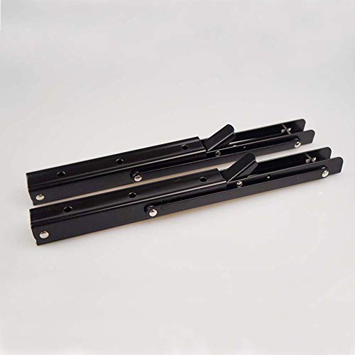8 Inch Folding Shelf Brackets - Heavy Duty Metal Collapsible Shelf Bracket For Bench Table, Shelf Hinge Wall Mounted Space Saving Diy Bracket, Max Load: 280 Lb - Black (2 Pcs) #TOP4