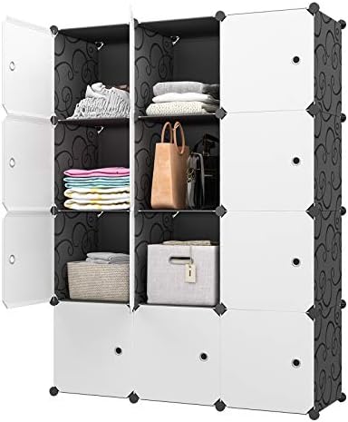 KOUSI Large Cube Storage -(12 Cubes) Organizer Shelves Clothes Dresser Closet Storage Organizer Cabinet Shelving Bookshelf Toy Organizer (42"x18"x56")