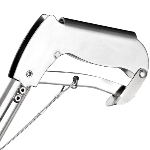 Image of Hiceeden 47 inch Professional Stainless Steel Snake Grabber Tool, Collapsible Snake Reptile Tong with Lock and Wide Jaw, Heavy Duty Rattle Snake Catcher Stick Handling Tool