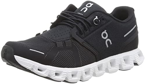 On-Women's Women's Cloud 5 Sneakers, Black/White, 8 Medium US