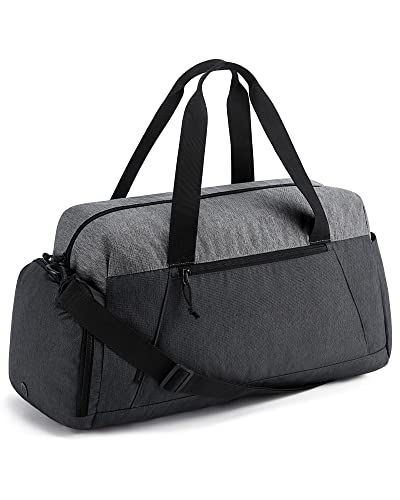 Gym Bags for Men, BAGSMART Foldable Sports Duffle Bag, Lightweight Weekender Duffel Bag With Shoe Compartment, Water Resistant Workout Duffle Sports Bag for Travel Fitness Swimming Yoga, Grey