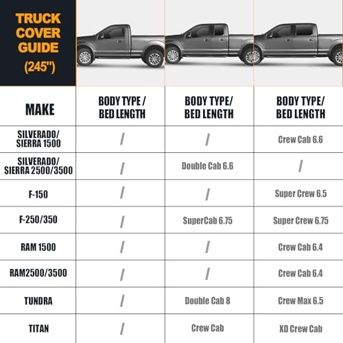 Image of Waterproof Premium Truck Covers Replace for Ford F-Series,Chevy Silverado,Dodge Ram CrewCab 6.5 ft, 10 Layers Heavy Duty with Cotton Liner Car Cover with Zipper Door for Snow Rain Dust Protection