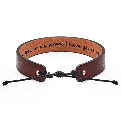 Sympathy Gifts Memorial Remembrance Condolence Gifts For Loss Of Mother Father Loved One Message Brown Adjustable Leather Bracelet For Men Women #TOP12