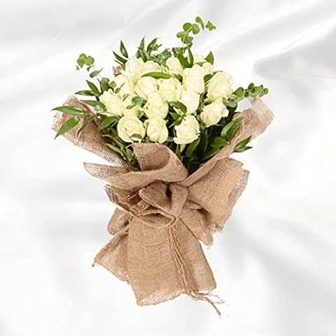 WHITE ROSES - Flowers Delivery Next Day Prime UK Best Gift Is A Fresh Flower Bouquet Suitable for Thank You Birthday Congratulations Get Well Soon - Anniversary and more… Cover