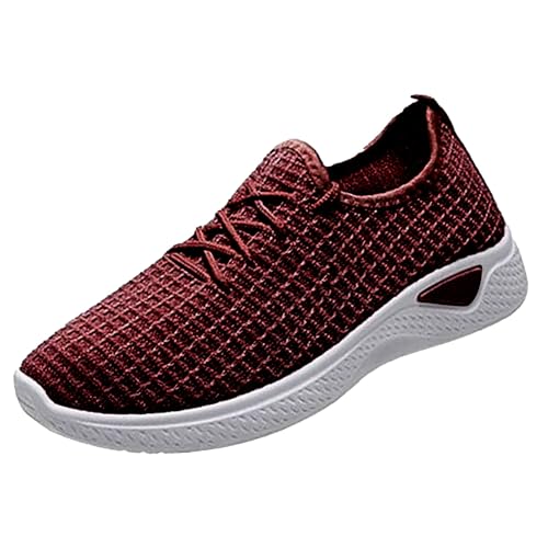 Gymnastikskor för kvinnor, svarta, ortopediska sneakers för kvinnor, eleganta tennisskor, mjuka halkfria löparskor för gator utomhus, joggingskor, stötdämpning, vandringsskor, Quick-Dry tygskor, röd
