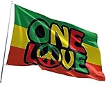 Blazing Buddies One Love Flag - Durable and Weather Resistant Beach Flags, Vibrant Color Funny Banner, 3x5 Indoor And Outdoor Flag, Yard Lawn Outdoor Decor