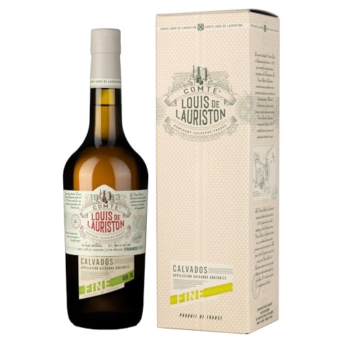 Prodotto di ottima qualita Calvados Domfrontais Comte De Lauriston Fine - Liquore Distillato Francese, Gusto Speziato e Fresco, 40%, Bottiglia in Vetro da 70cl