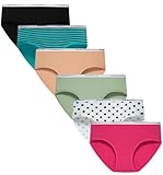Demifill Teen Girls Underwear Cotton Briefs Panties for Teens Pack of 6 Size 10-12Years Mixed Color