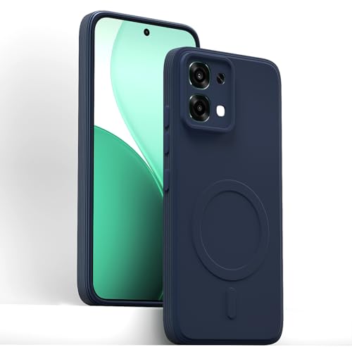 Image of Pikkme Back Cover for Oppo F31 5G / Oppo F33 5G Soft Matte Silicone Mag-Safe Design (Mag-Safe Not Support) Camera Protection | Slim Fit Bumper Cover (Blue)