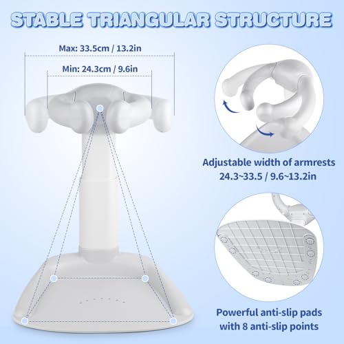 Image of Baby Shower Stand, Adjustable Anti-Slip Baby Shower Standing Support, Soporte para Banera de Bebe, Ideal Gift for Infants 8-36 Months (Grey)
