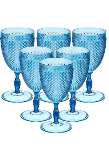 Kit de 6 Taças Bico de Jaca de Acrílico (Azul)