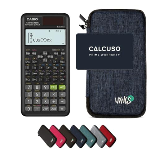 Casio fx-991ES Plus 2nd Edition con Funda Protectora WYNGS Azul - Calculadora Científica - Paquete Básico