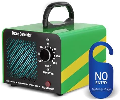 Fwiull Ozongenerator O3 65000mg/h, Industrieller Ozongerät | Ozone Generator mit 120 Min Timer, O3 Ozonisator bis zu 300㎡ für Auto Garagen Haustiere, Wohnung, Küche, Gewerbe,Hotels