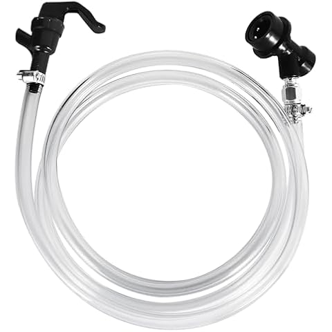 MRbrew 5 FT Ball Lock Beer Line Assembly Kit, 3/16" Liquid Line with Picnic Tap Faucet PVC Brewing Tubing Ball Lock Quick Disconnect for Cornelius Keg Beer Dispenser Soda Dispensing Cover