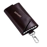 Größe: 11 * 6.5 * 2 cm. Alien Storehouse Leder Schlüsselkasten-Mappen Unisex Keychain Auto-Schlüsselhalter-Ring mit 6 Haken, NO.14