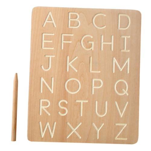 TOYANDONA 1 Juego Tabla de Ejercicios Tablero Ocupado Juguetes sensorial agitarse Games Tableta Escritura Plantillas Tablero de reconocimiento de Letras de los Madera