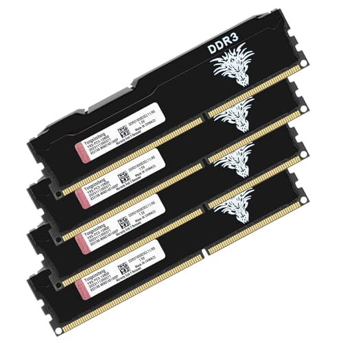 DDR3 32GB Kit (8GBx4) Desktop RAM 1600MHz PC3-12800 UDIMM Non-ECC Unbuffered 1.5V 2Rx8 Dual Rank 240 Pin CL11 PC Computer Memory Upgrade Module (Black)