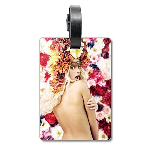 Étiquette de sac de voyage haut de gamme fleurs nues élégantes
