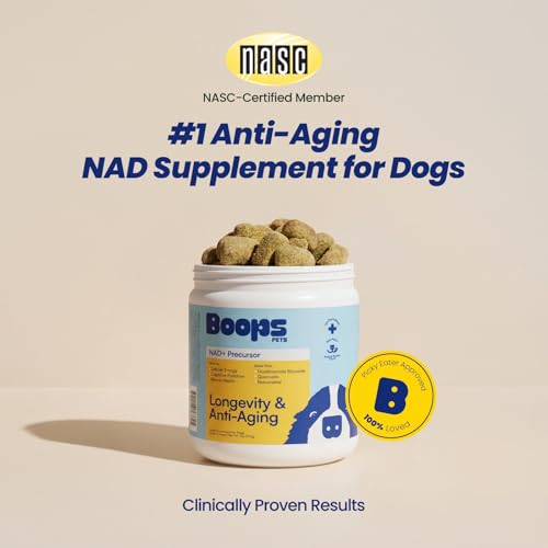 Image of NAD+ Precursor & Senior Dog Supplement - 90 Soft Chews - NMN Alternative for Longevity & Healthy Aging - Nicotinamide Riboside, Resveratrol, Quercetin, Made with Pasture-Raised Chicken