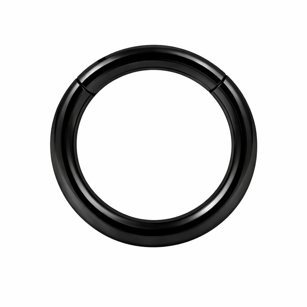 316L Surgical Steel Heavy Gauge Hinged Segment Clicker Ring – 10G(2.5mm) & 12G(2mm) | 10mm & 12mm | Steel, Black, Gold & Rose Gold | Sold as single piece-image-39