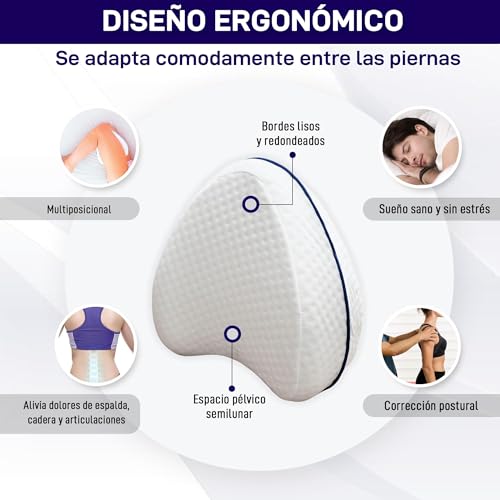 Miniatura 2 de Benannco Almohada Ortopédica Para Pierna Y Rodilla - Espuma Con Memoria - Alivia El Dolor De Espalda - Cadera Y Articulaciones - Soporte Para El Tobillo Y La Rodilla Almohadilla Para Dormir De Lado.