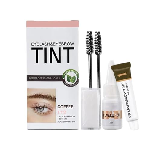 Juego de tintes para cejas, juego de tinte natural portátil para cejas, semipermanente, tinte de cejas de larga duración para mujeres y niñas, salón de cejas, uso doméstico Tongfeng