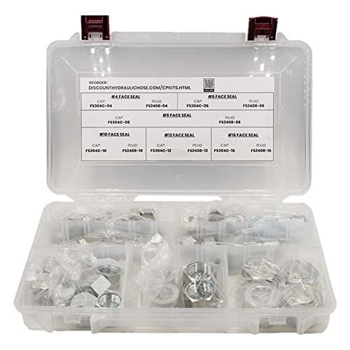 Image of O-Ring Face Seal ORFS Cap /Plug Assortment Kit Flat-Face Hydraulic Fitting Set (38 Piece)