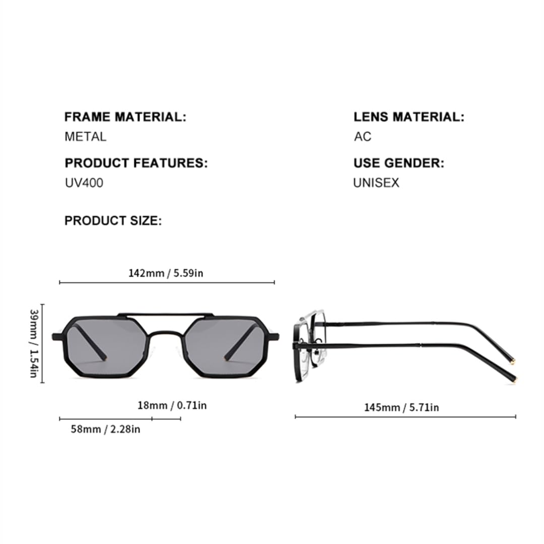 Occhiali da sole piccoli retrò in metallo alla moda per donna e uomo, occhiali da sole classici vintage Uv400 per esterni