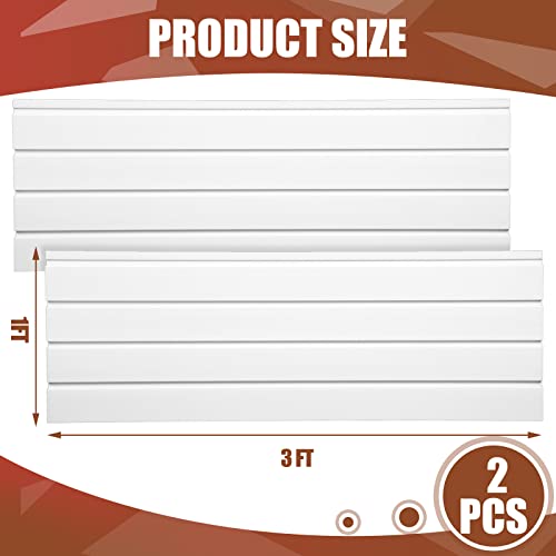 2 Pcs Slatted Wall Organizer 3 X 1 Ft Pvc Slatted Wall Panels Garage Wall And Home Organizer Storage System Interlocking Slatted Wall Panels For Garage Wall Storage (White) #TOP1