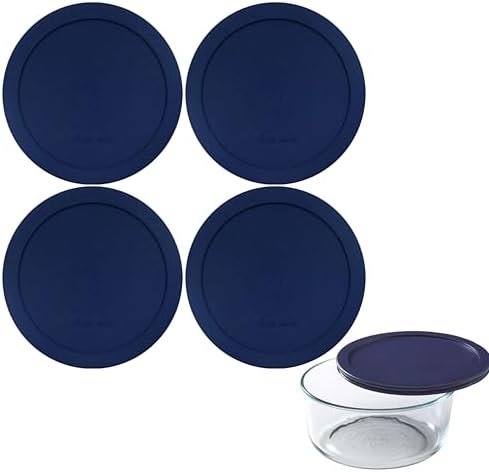 Wood Grip - Lids for Pyrex and Anchor Round Glass Containers - Lids For Pyrex Glass Containers - Replacement Lids (Blue, 4 Cups, 4 Pack)