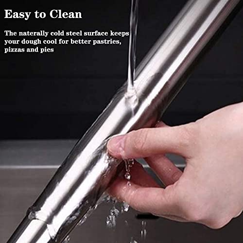 Lelasety Stainless Steel Rolling Pin For Baking, 1Pc Smooth Non-Stick Rolling Pins For Dumpling, Pizza, Pie, Pastry, Pasta, Dough, Cookies, 8,10,12Inch #TOP2