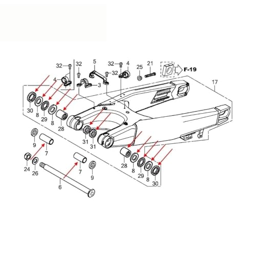 Kit roulement colonne direction étanche pour bras oscillant - 7