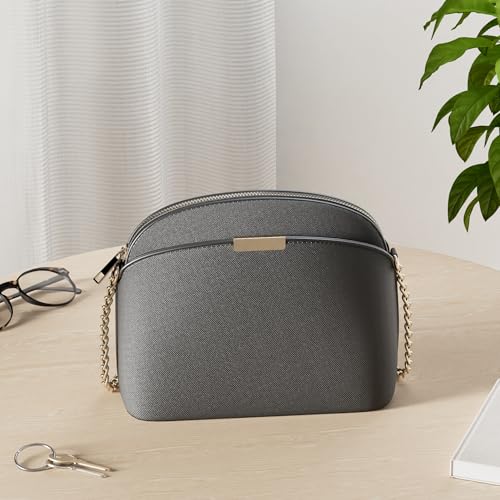 Image of FashionPuzzle Saffiano Small Dome Crossbody bag with Chain Strap