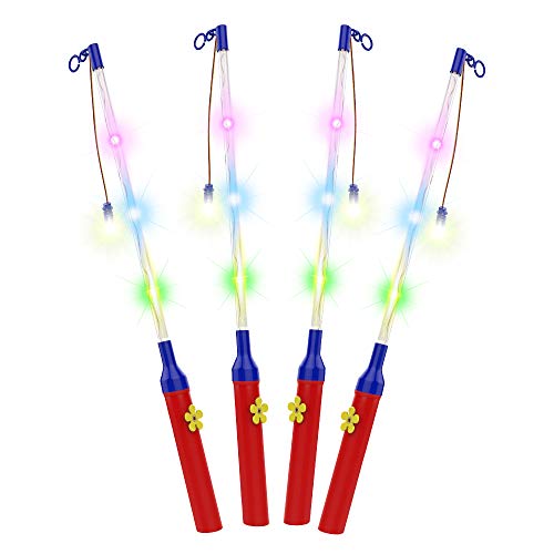 WD&CD 4 STÜCK Laternenstab LED Laternenstab Elektronischer für St Martin Halloween Zauberstäbe Party Kostümpartys