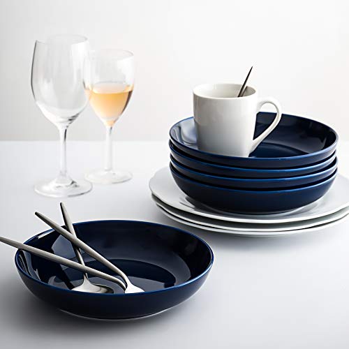 Y Yhy Pasta Bowls, Large Salad Serving Bowls, Soup Bowl Set 32 Ounces, Porcelain Pasta Bowls Sets, Microwave Dishwasher Safe, Blue, Set Of 4 #TOP4