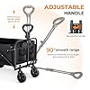 PASAMIC Collapsible Wagon 220 lbs, Heavy Duty Wagon Carts Foldable, Portable Wagons for Groceries, Beach Cart with All-Terrain Wheels & Drink Holders, Utility Wagon for Shopping, Sports, Camping,Black #2