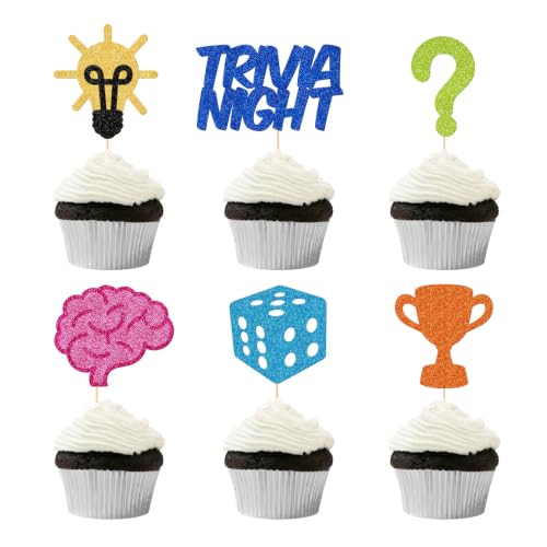 Qttier Trivia Night Cupcake Toppers