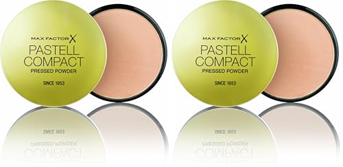 Max Factor Pastell Compact Powder Pastell 4 – Mattierendes Puder Make-up – Fixierpuder für Foundation und Rouge – 1 x 20 g (2er Pack)