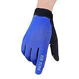  SaiDeng Touch Screen Gloves Homme/Femme Gants pour Sports Extérieurs Écran Tactile Anti-Glissant pour Cyclisme, Conduite, Fitness, Photographie C Blue L