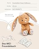 NICI Kuscheltier Hase Hellbraun 20cm - Stofftier aus weichem Plüsch, niedliches Plüschtier zum Kuscheln und Spielen, für Kinder & Erwachsene, tolle Geschenkidee - 61459