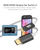 JEMDO Switch 2 Dock HDMI kabel do telewizora, 4K 60 Hz, czarny