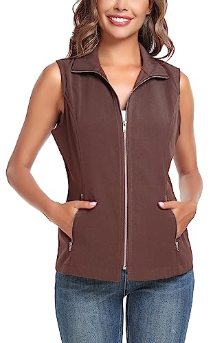 MISS MOLY Vests For Women Casual Lightweight Full-Zip Military Vest Golf Sleeveless Jacket with Pockets - Image 4
