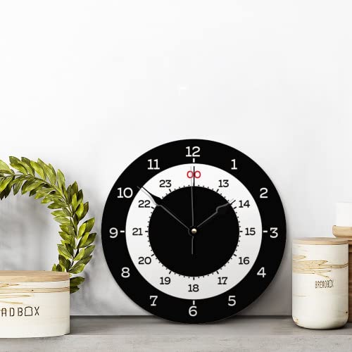Aroggeld Military Time Wall Clock 10 Inch Modern Round Battery Operated Non-Ticking Vintage Farmhouse Wood Large For Living Room Kitchen Bedroom Decor, Multicolor, Qx55Hc2Rxohk #TOP1